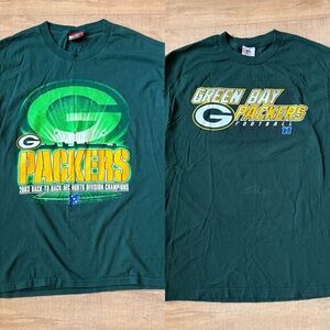 Set of 2 Green Bay Packers long sleeve tshirts: 2003 back to back champs size L